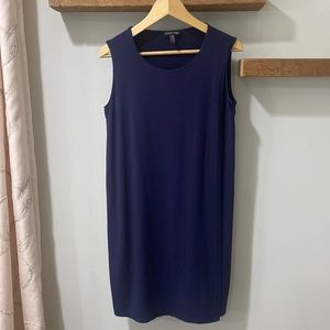 Eileen Fisher Tank Dress Casual Pullover Navy Blue Knee Length Size Small